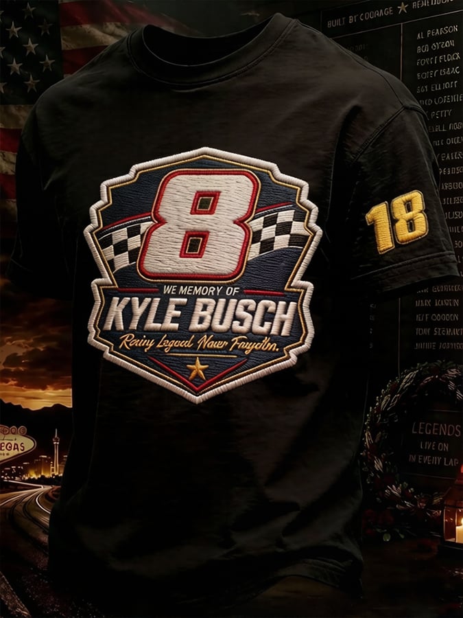 Men's Racing Casual Print Crew Neck T-Shirt