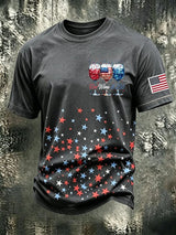 Men's Red Wine & 250 Years Of Freedom Printed Casual T-shirt