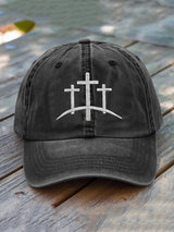 Unisex Retro Faith Cross Print Hats