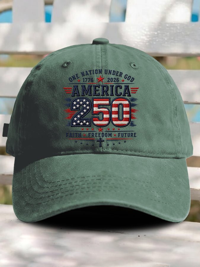 Retro Rededicate 250 One Nation Under God Faith Freedom Future  Print Baseball Cap
