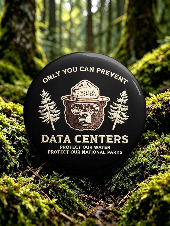 Unisex Retro Only You Can Prevent Data Centers. Protect Our Water. Protect Our National Parks Pin-Back Button