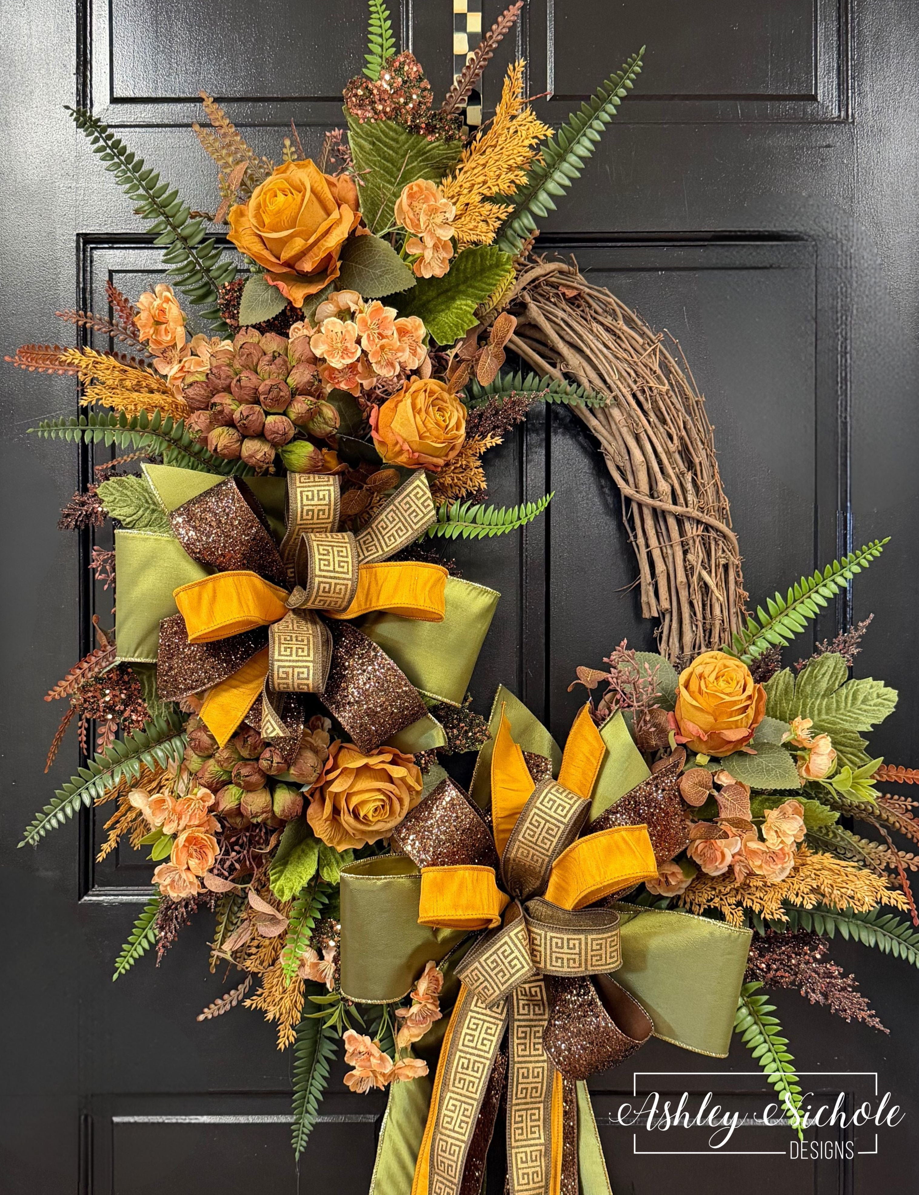 Amber Blooms Fall Wreath