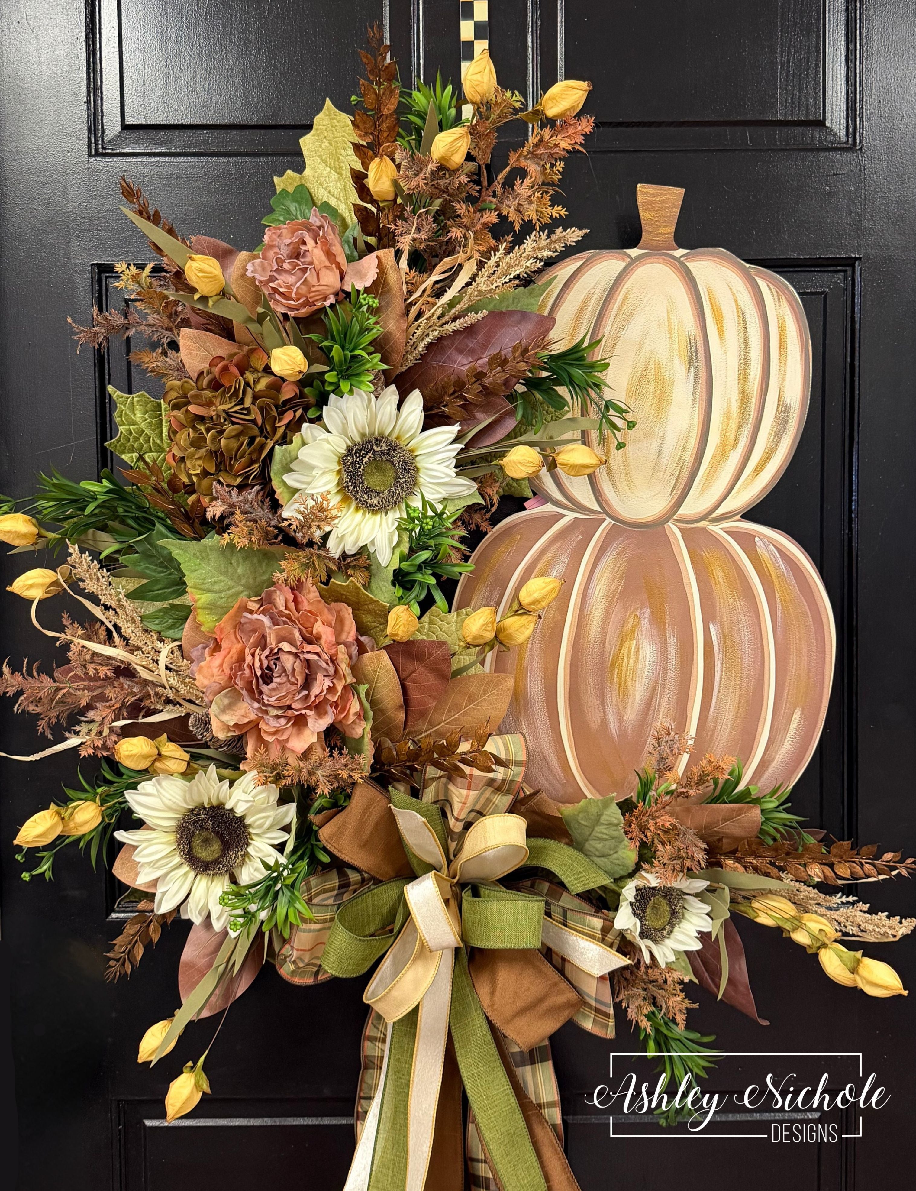Autumn Earthtones Pumpkin Wreath