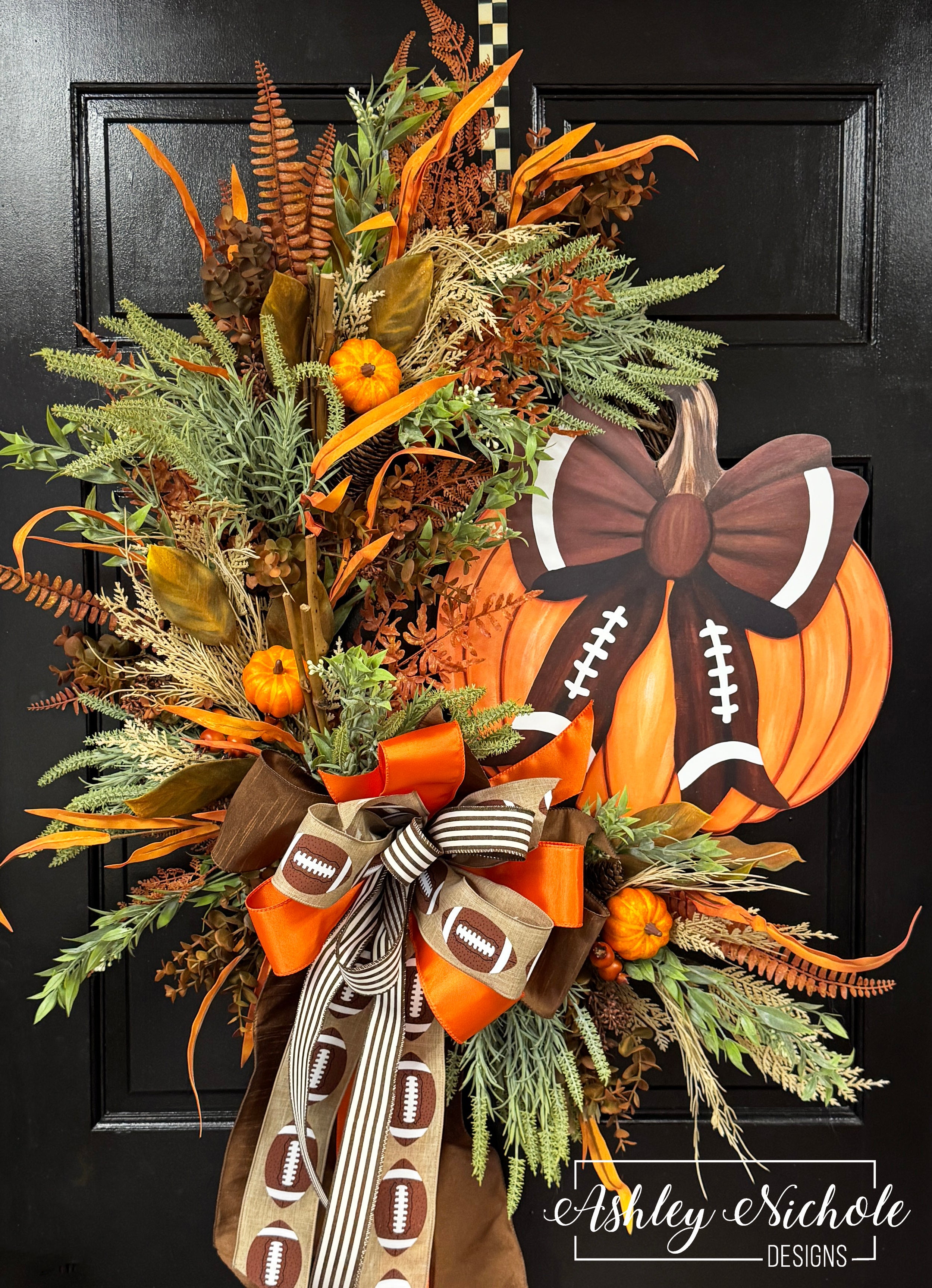 Autumn Kickoff Pumpkin Wreath