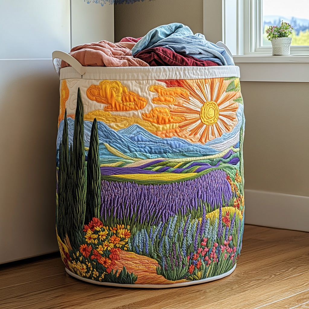 Bright Meadow Quilted Laundry Basket NCU0PVL608