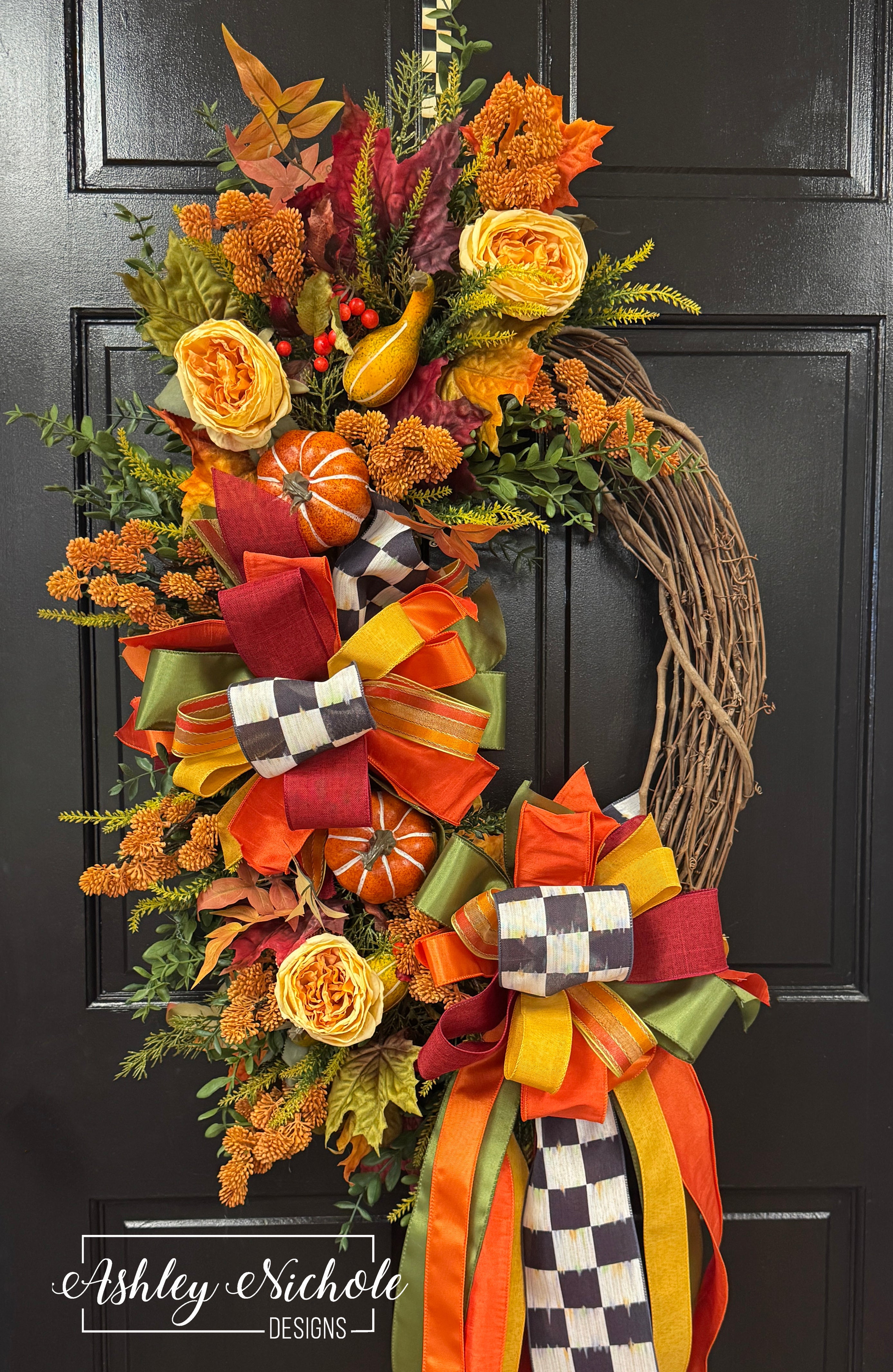 Crisp Autumn Charm Oval Wreath