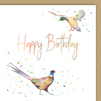 Pheasant and Duck Birthday Card