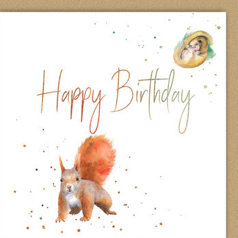 Red Squirrel & Dormouse Birthday Card