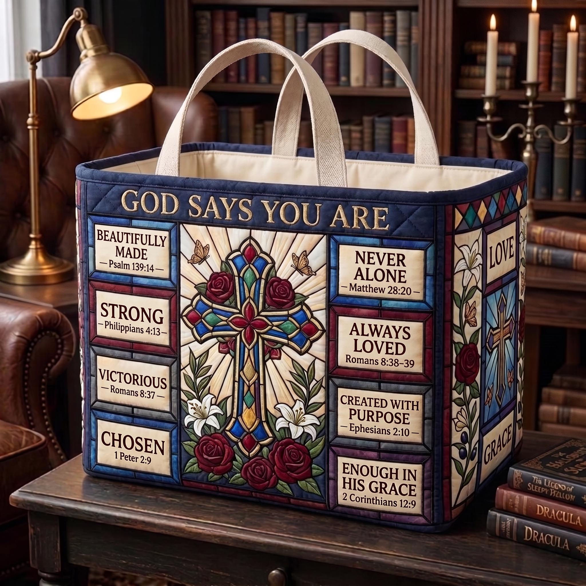 Faith Promise Quilted Storage Basket GFTOMA13382
