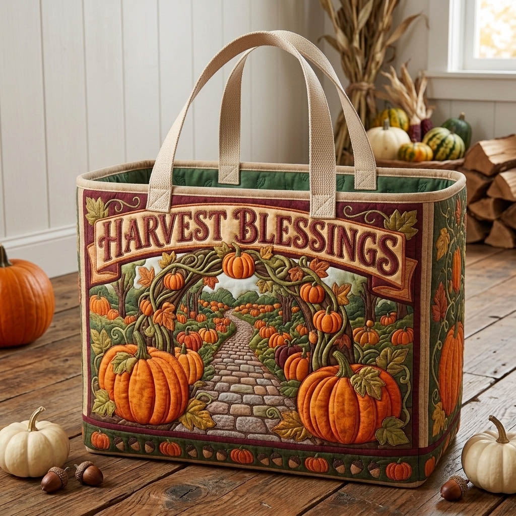 Pumpkin Patch Quilted Storage Basket GFTONMU1750