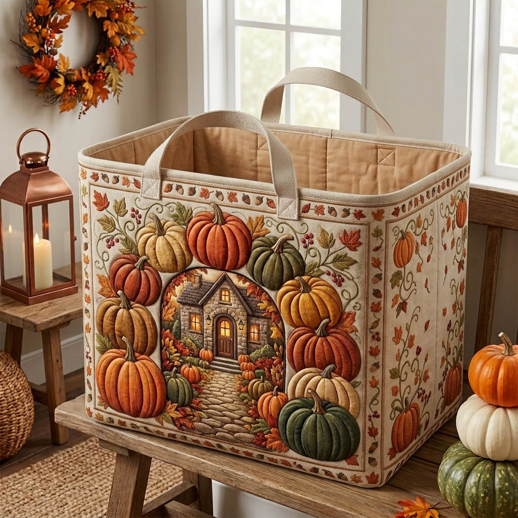 Pumpkin Patch Quilted Storage Basket GFTONMU1755