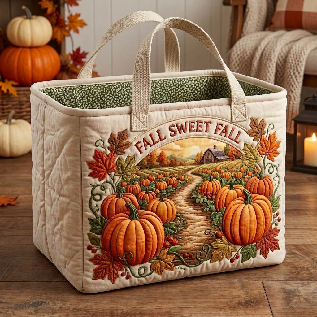 Pumpkin Patch Quilted Storage Basket GFTONMU1762