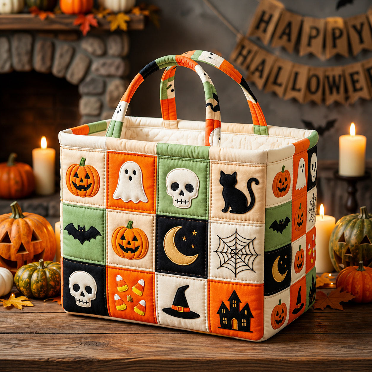 Spooky Season Quilted Storage Basket GFTOPND1439