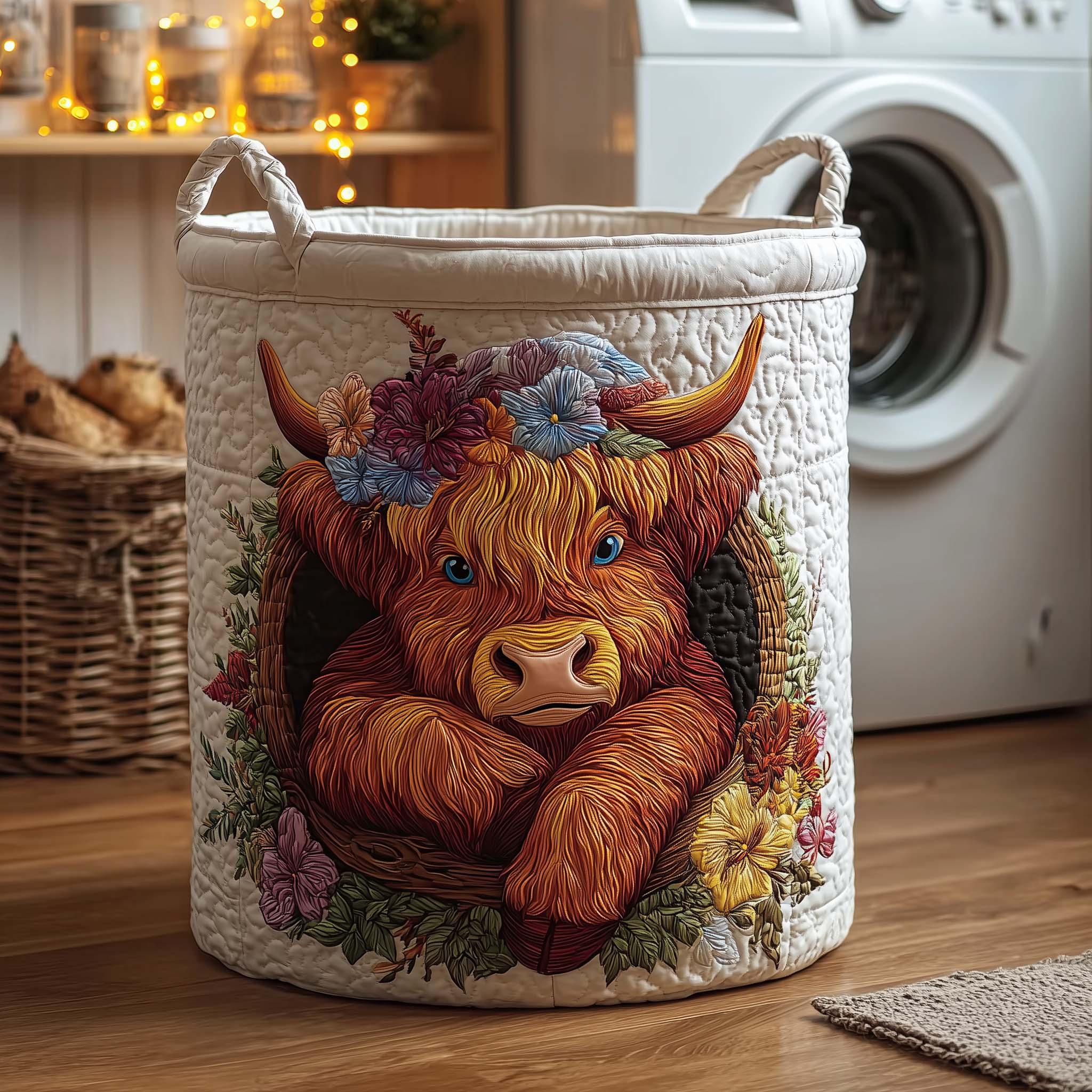 Holiday Farmstead Quilted Laundry Basket GFTOTL5240