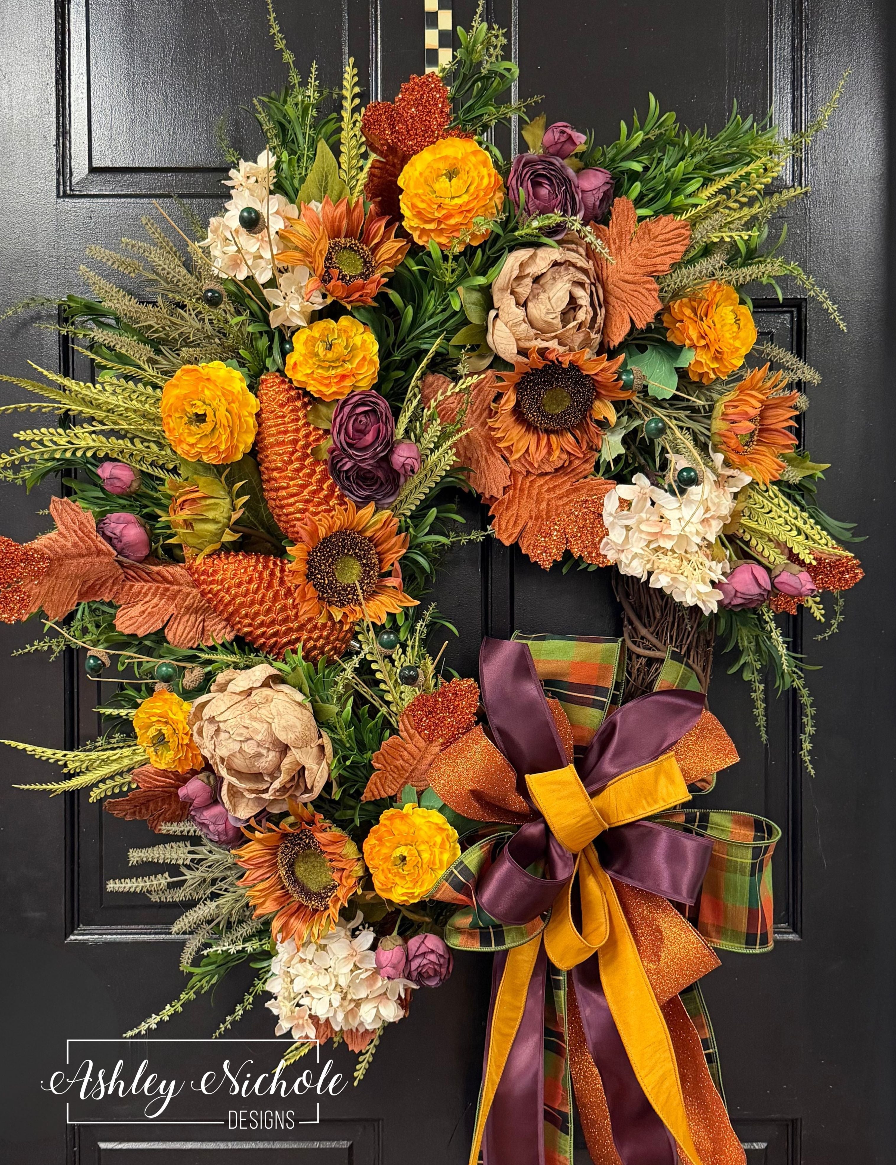 Golden Blooms Fall Floral Wreath