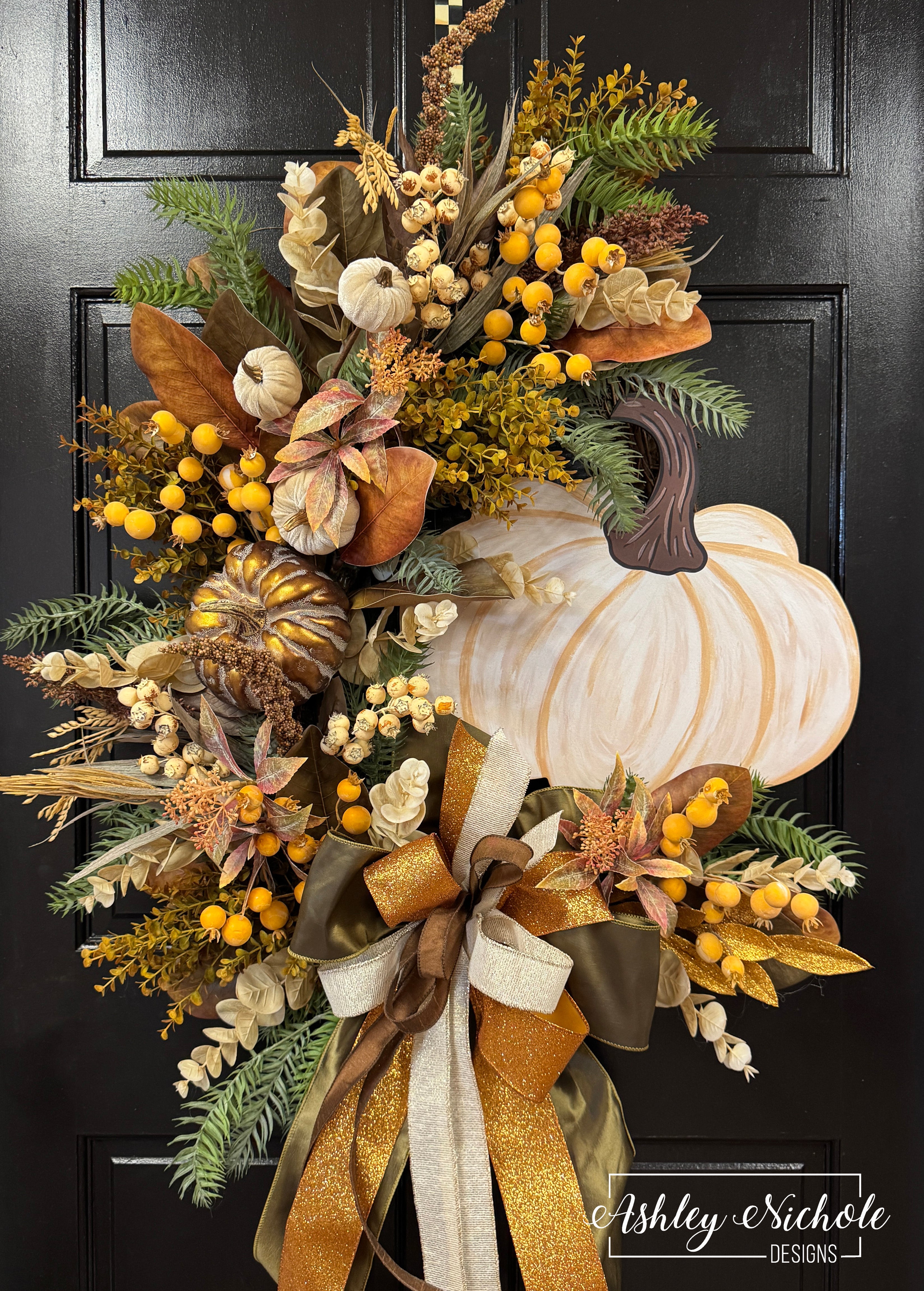 Heirloom Pumpkin & Florals Wreath