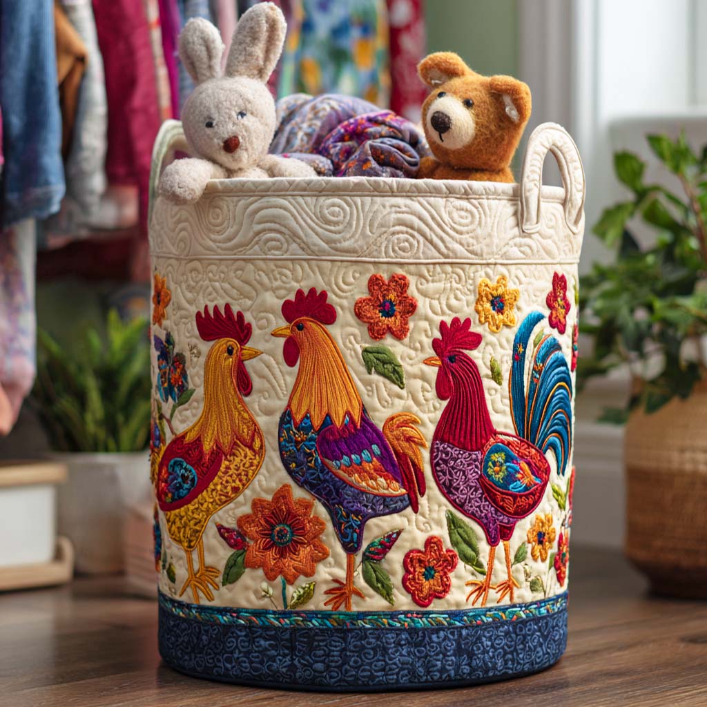 Hen Haven Quilted Laundry Basket NCU0NNT1184