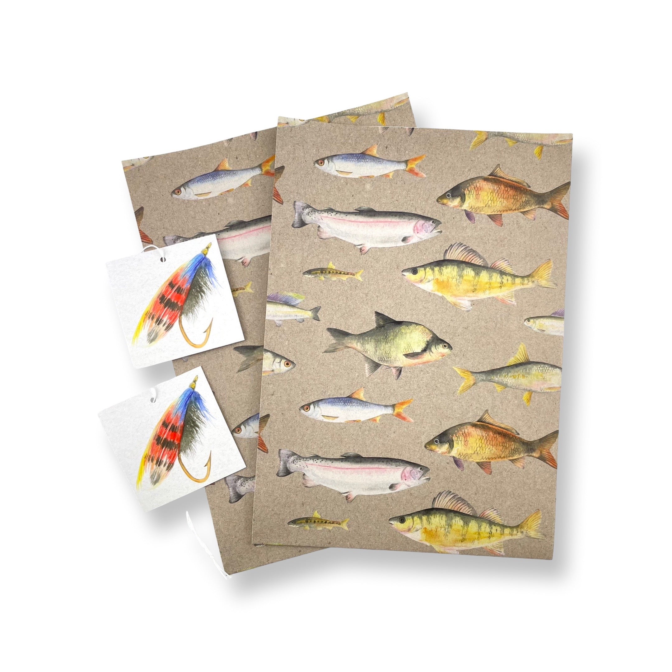 Fish Wrapping Paper and Tags