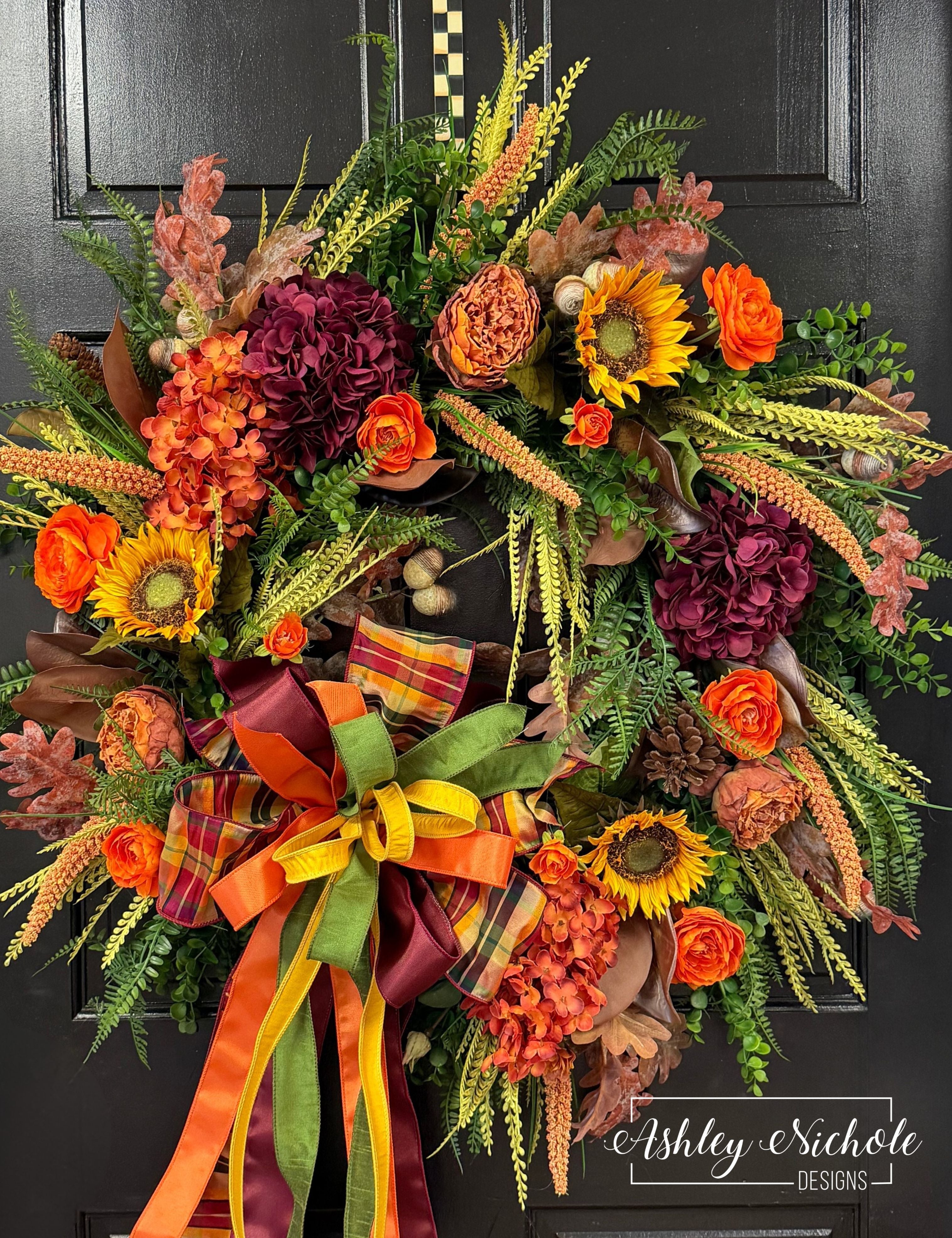 Jewel Tones of Fall Round Wreath (OVERSIZED)