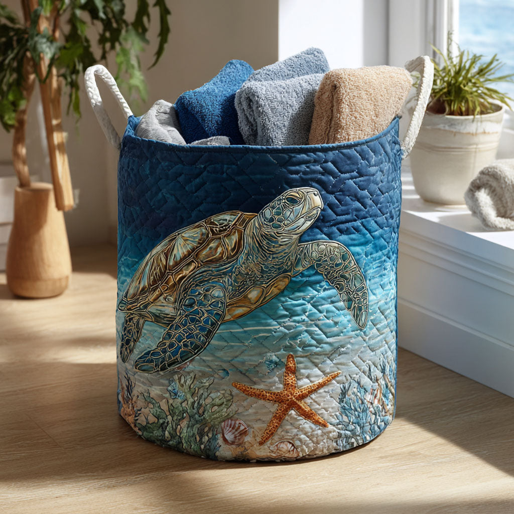 Maritime Mood Quilted Laundry Basket NCU0PTT905