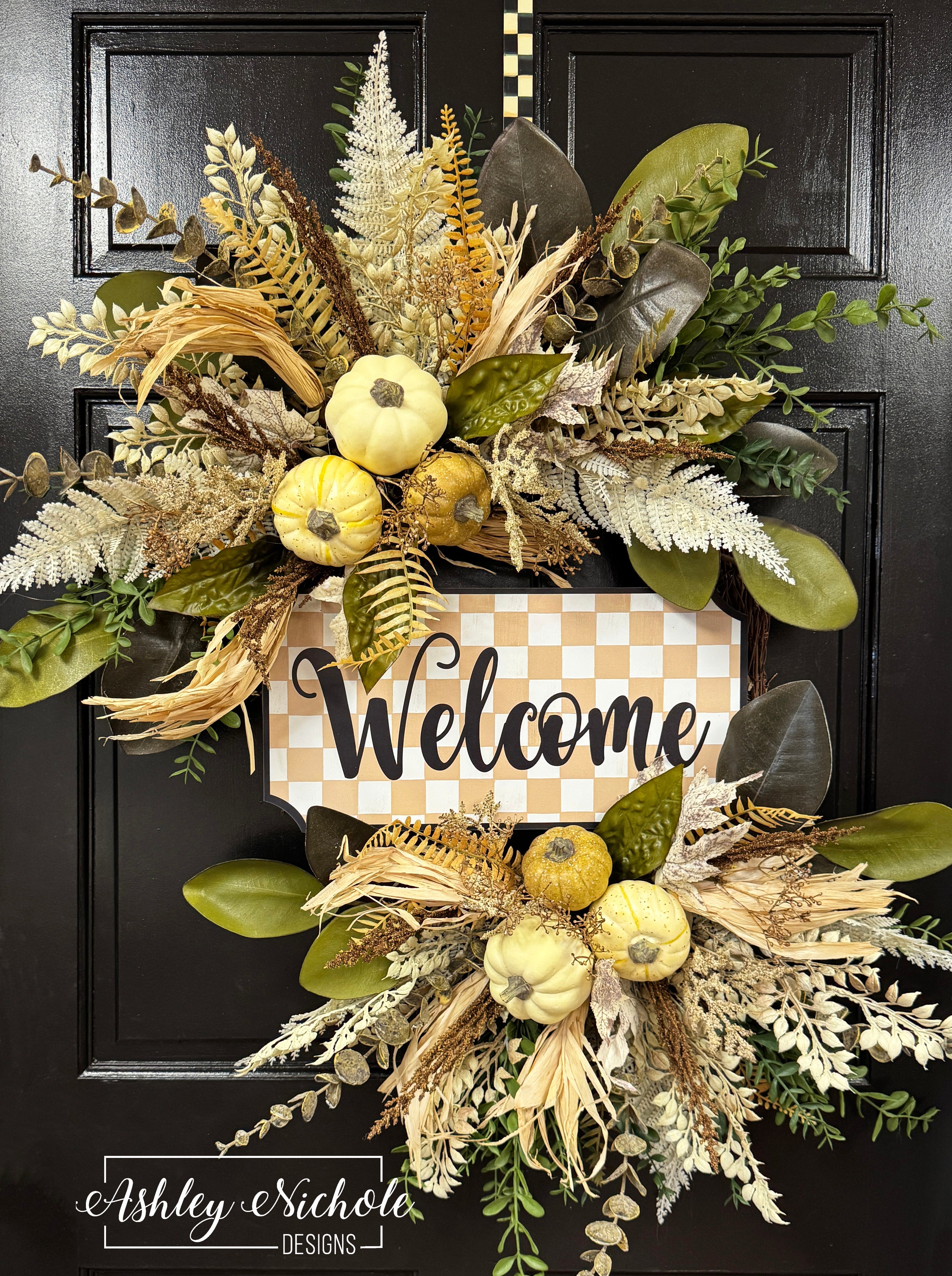 Neutral Harvest Welcome Wreath
