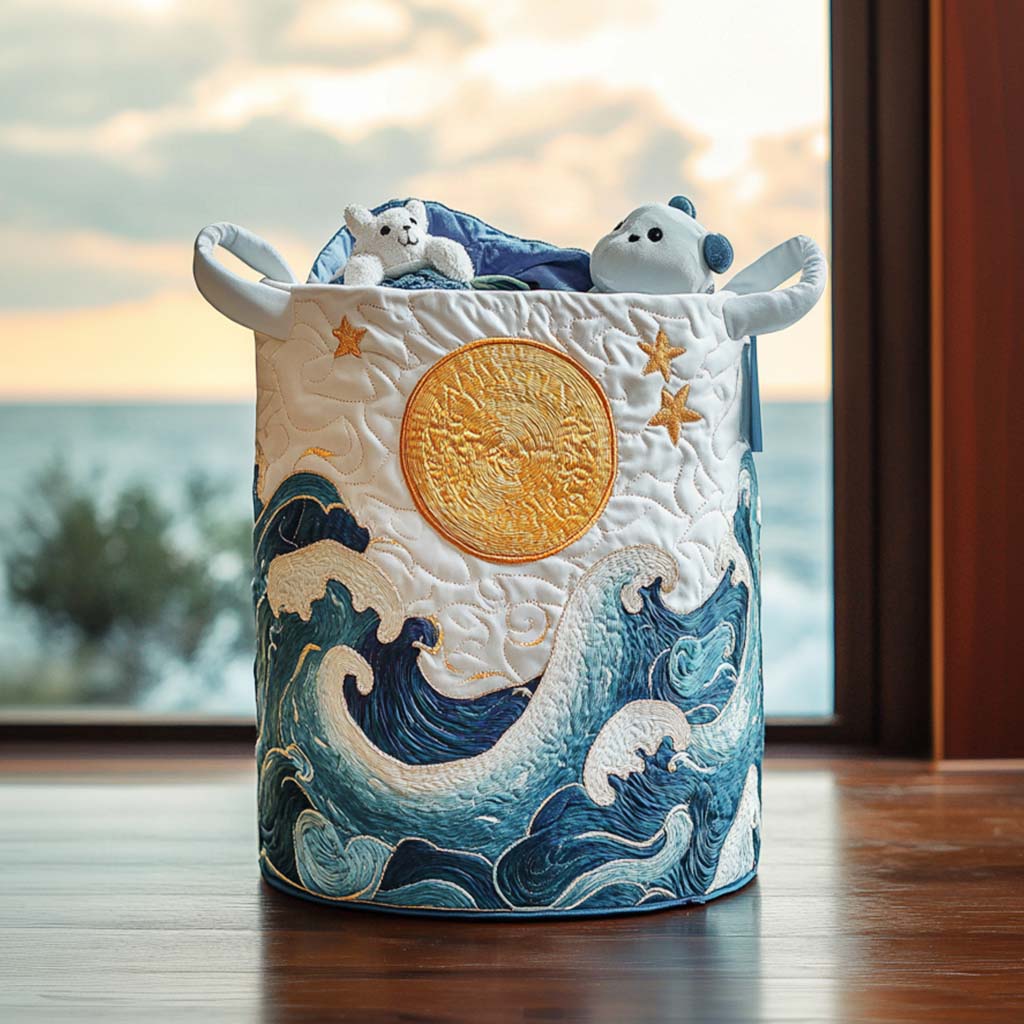 Ocean Quilted Laundry Basket NCU0QN008