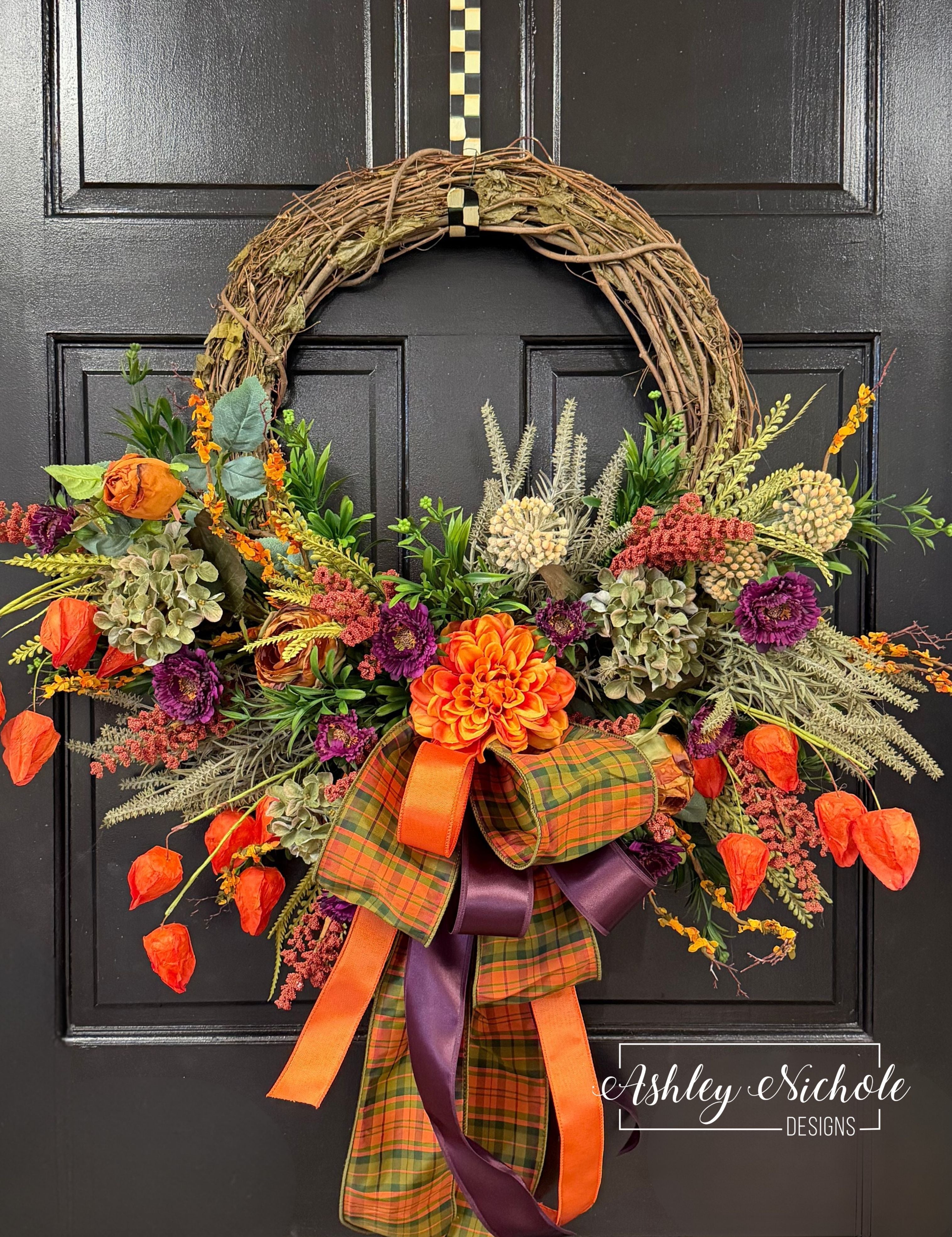 Plaid & Jewel Tone Harvest Wreath