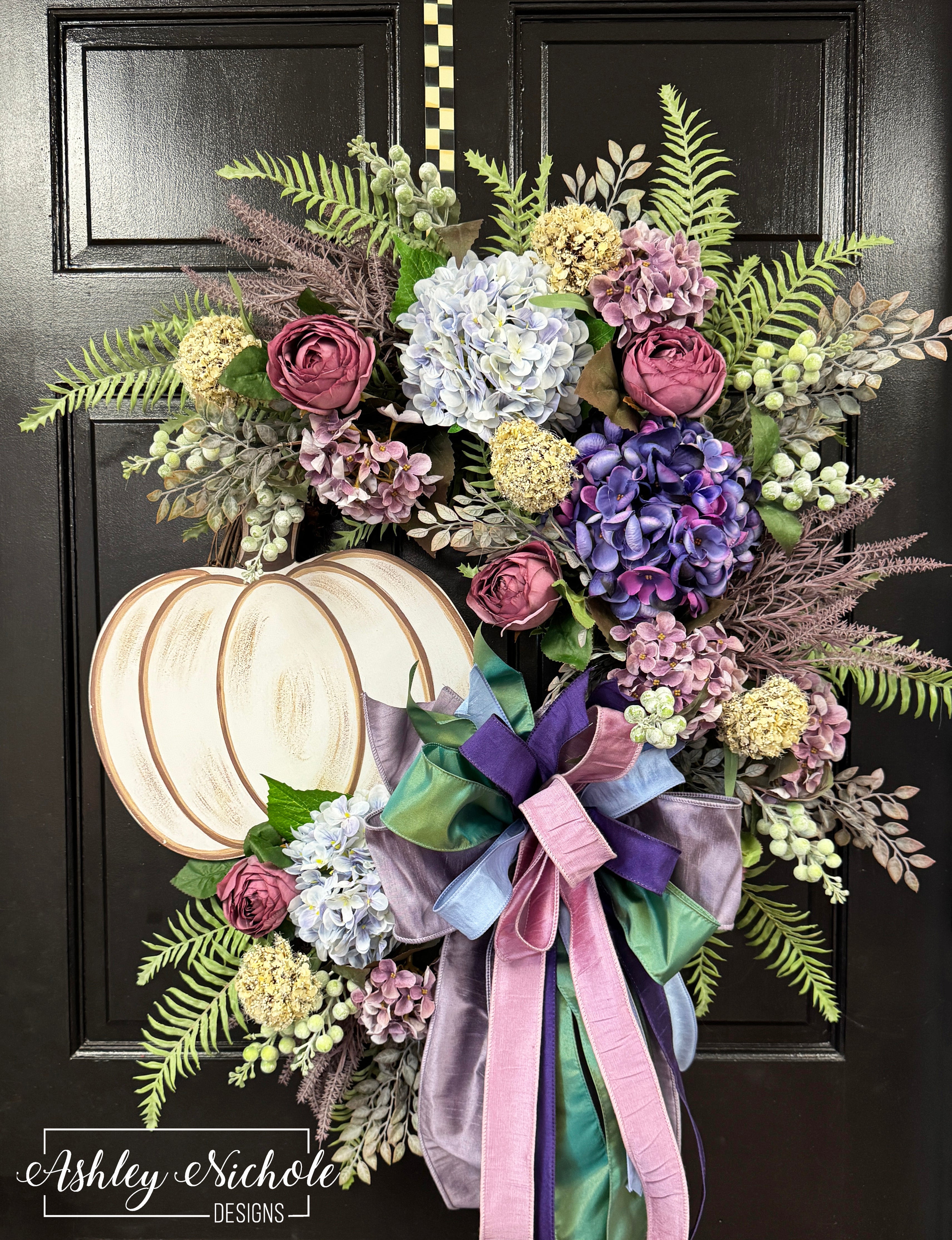 Soft Autumn Charm Pumpkin Round Wreath