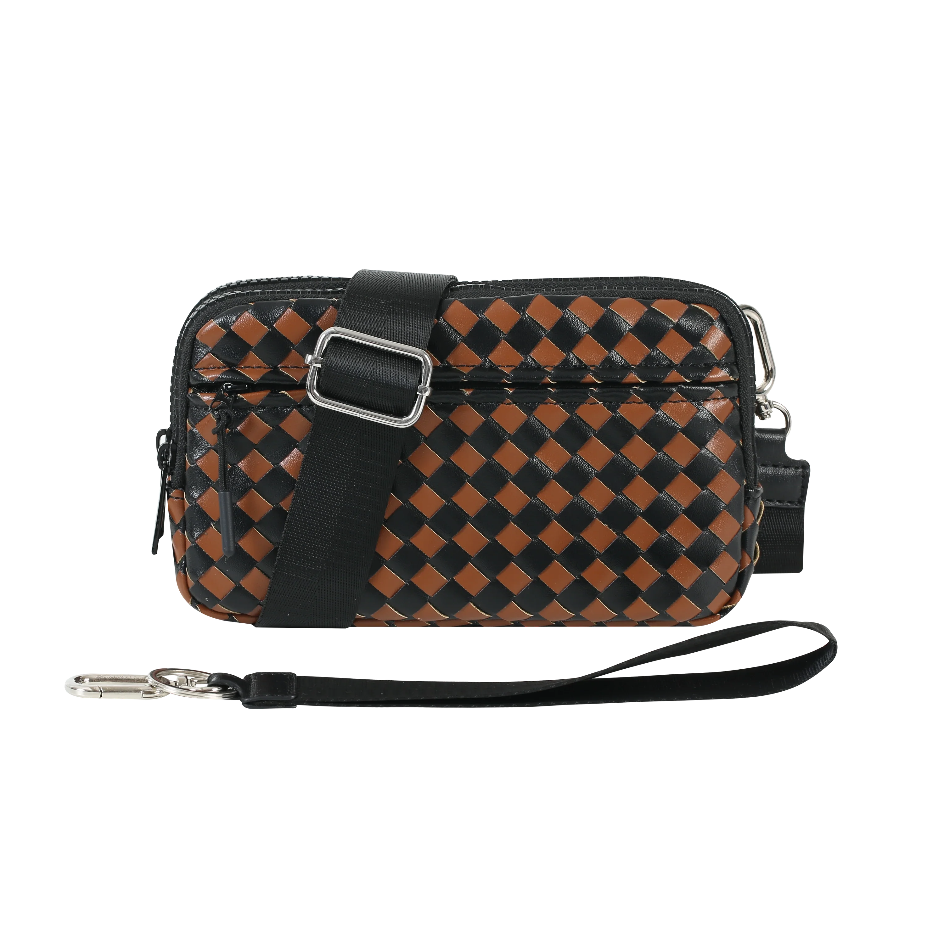 Statshy – Woven Leather Crossbody Wallet