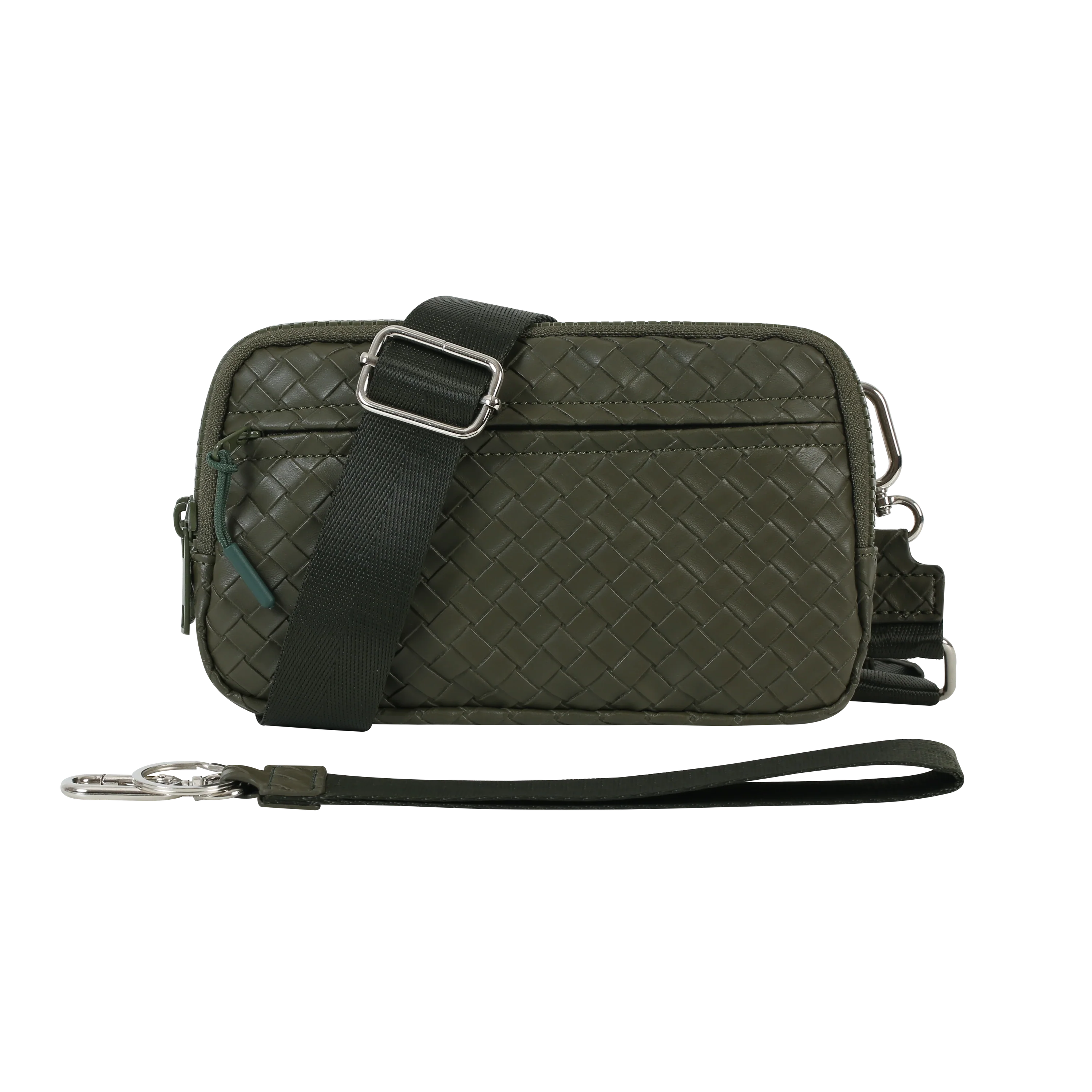 Statshy – Woven Leather Crossbody Wallet