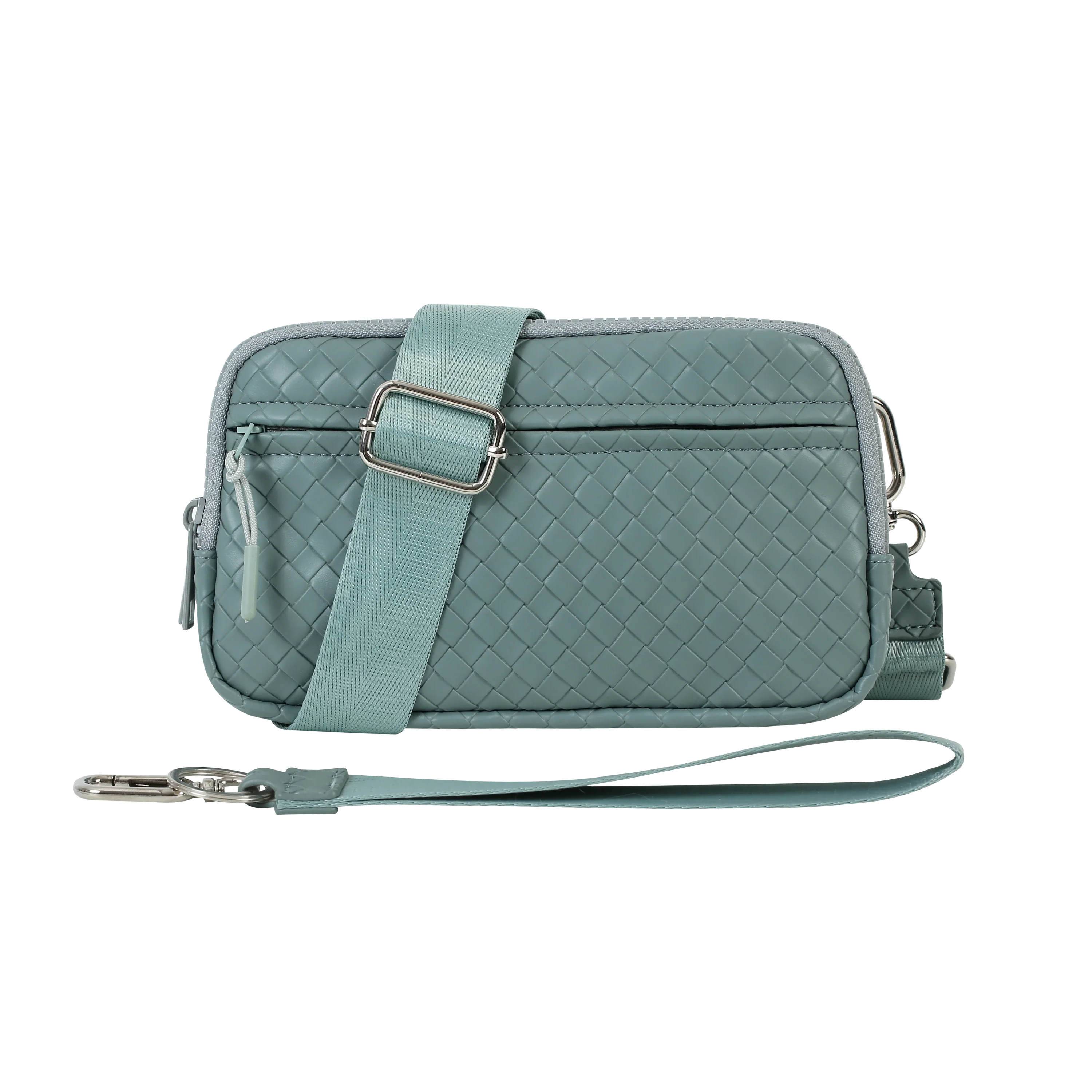 Statshy – Woven Leather Crossbody Wallet