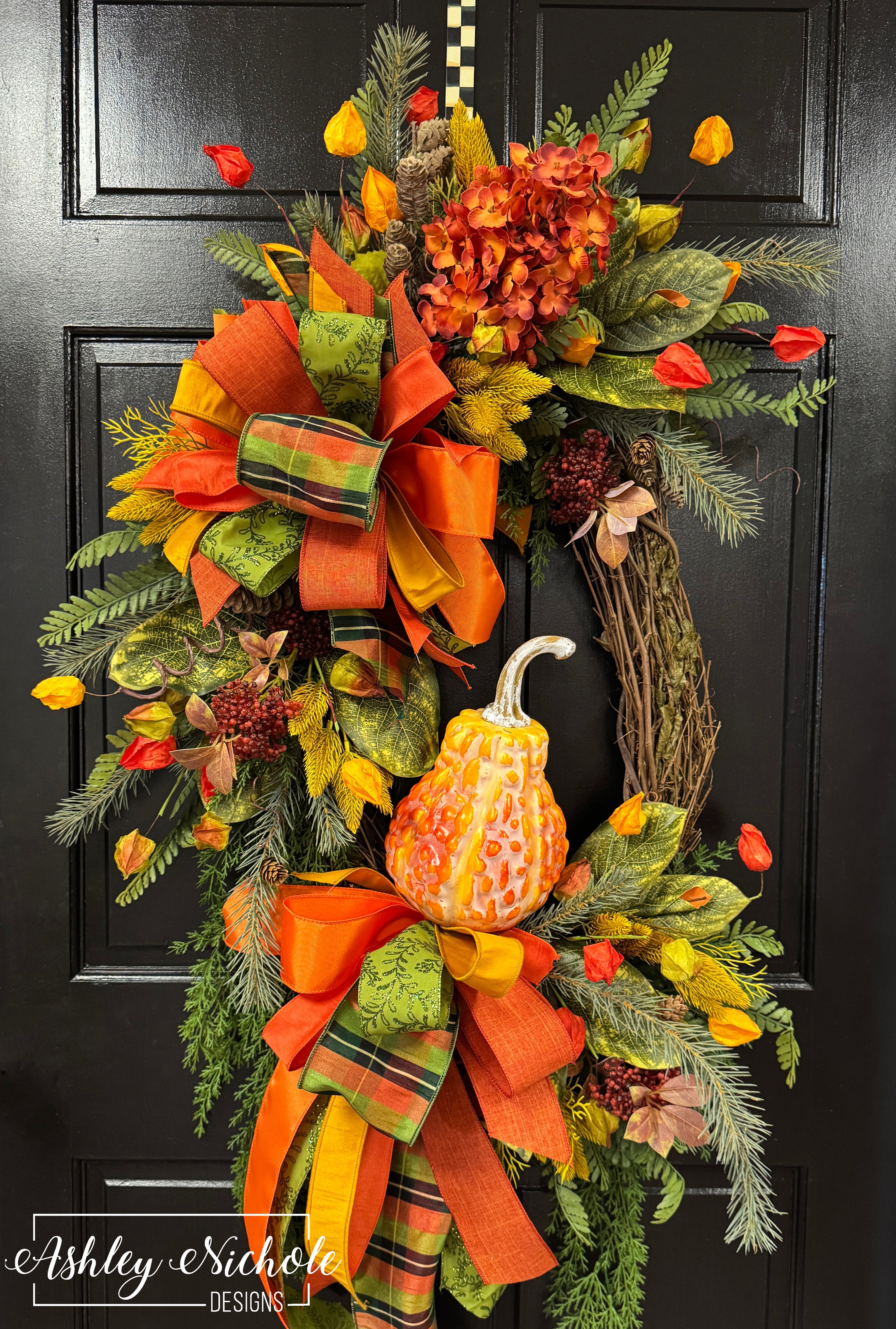 Textured Gourd Fall Oval Wreath
