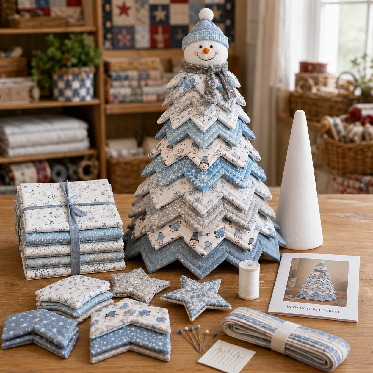✅ 🔥 LAST DAY 50% OFF 🎄 DIY Quilted Santa Christmas Tree Kit – Create a Cozy Handmade Holiday Decoration