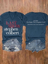 V-Neck Retro Last Show 05.21.2026 The Night The Laughter Died Print T-Shirt