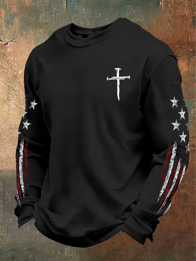 Men's casual faith waffle-knit T-shirt