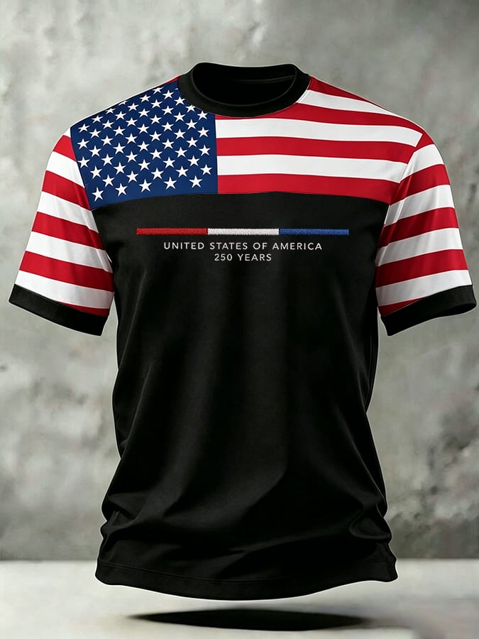 Men's Retro 250th Anniversary Printed Short-Sleeve T-Shirt