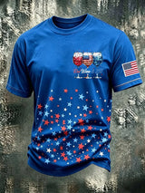 Men's Red Wine & 250 Years Of Freedom Printed Casual T-shirt