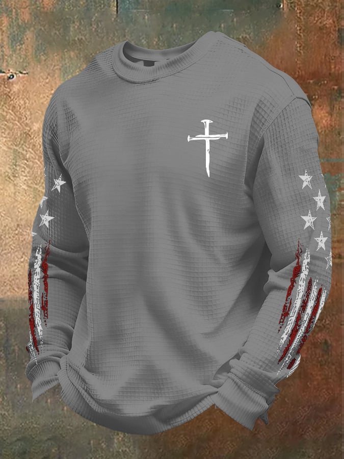 Men's casual faith waffle-knit T-shirt