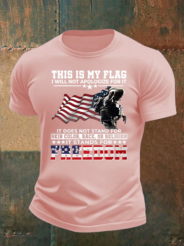 Men's  THIS IS MY FLAG Print T-Shirt