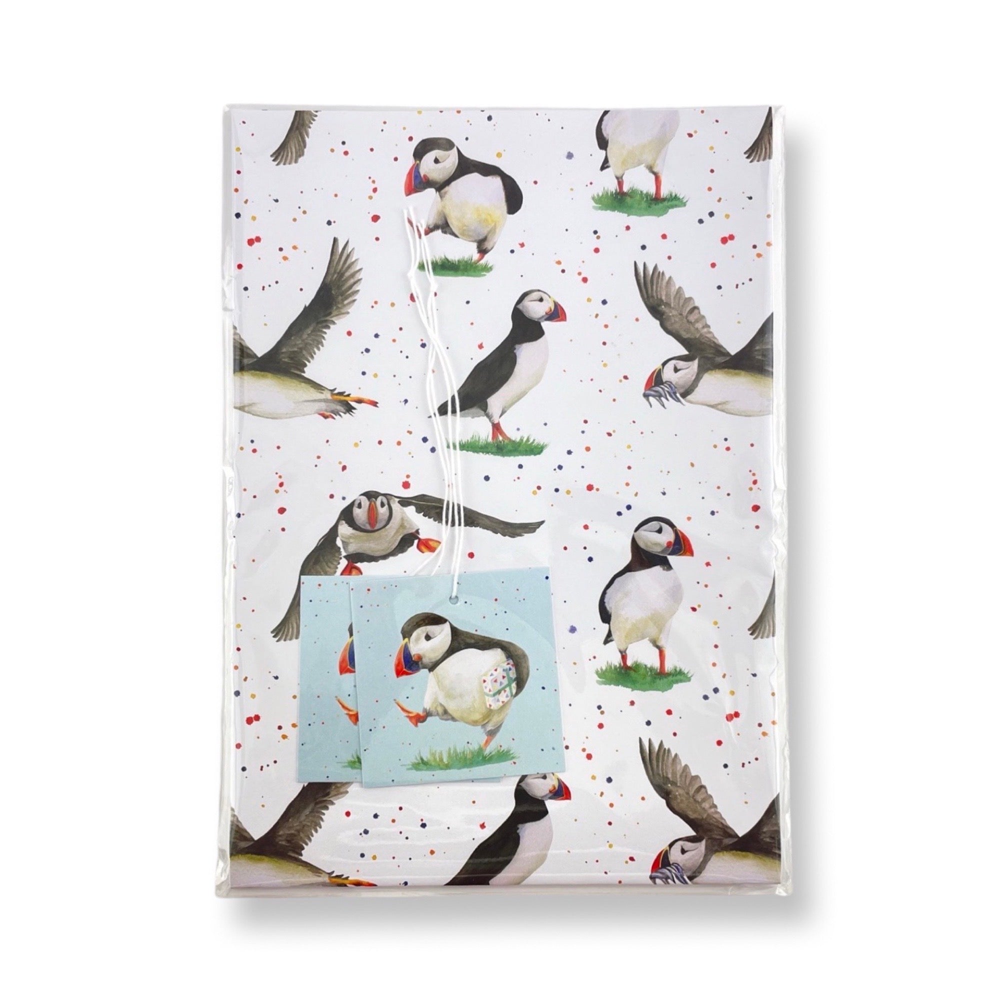 Recycled and recyclable Puffin Wrapping Paper