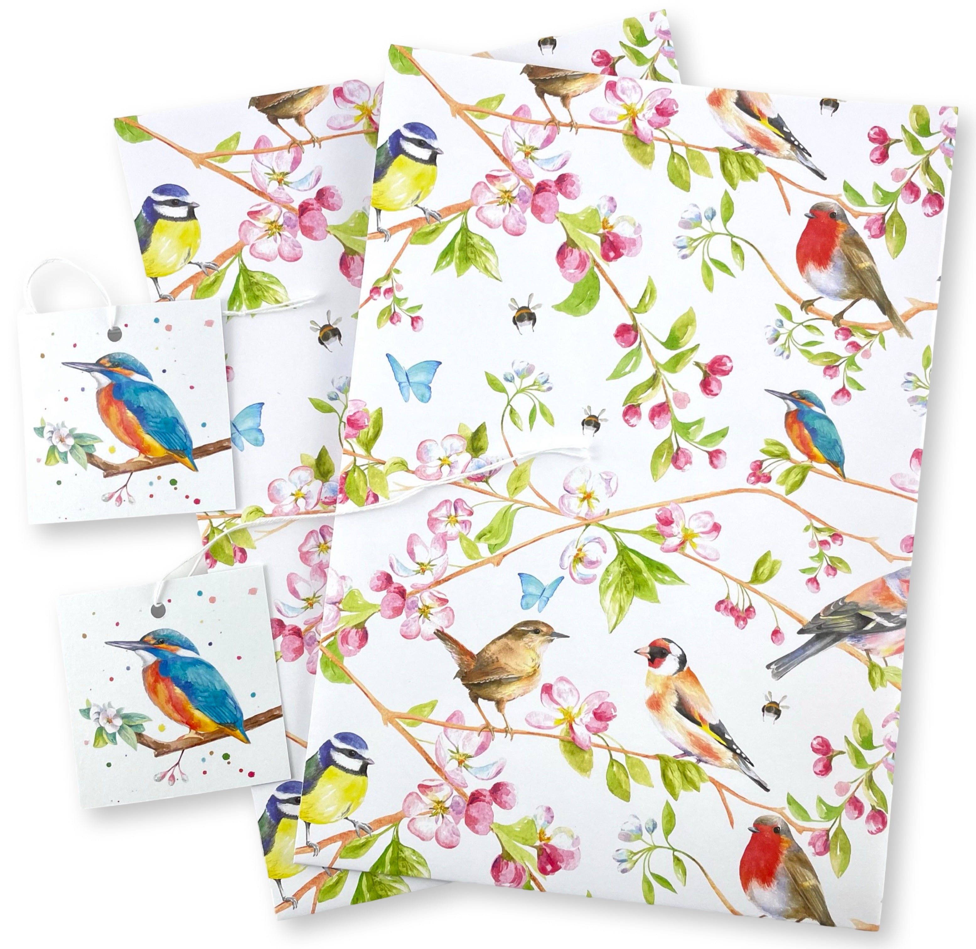 Garden Bird Wrapping Paper and Tags
