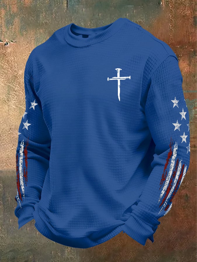 Men's casual faith waffle-knit T-shirt