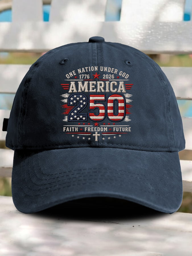 Retro Rededicate 250 One Nation Under God Faith Freedom Future  Print Baseball Cap