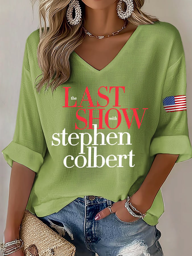 🔥Buy 3 Get 15% Off V-Neck Retro Last Show Print T-Shirt