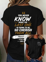 Women's Racing Legend Memorial Print Casual T-shirt