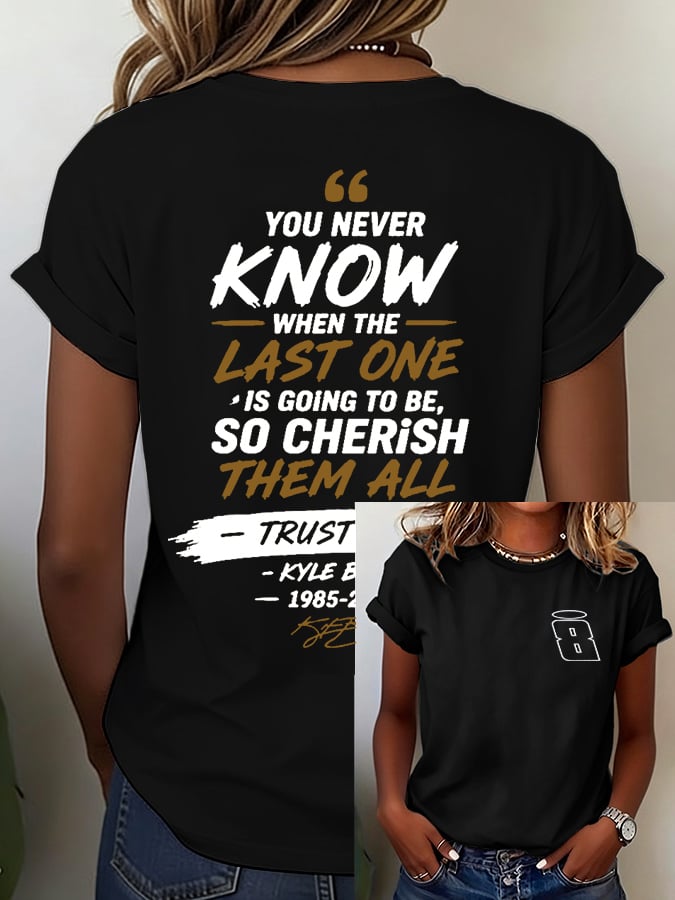 Women's Racing Legend Memorial Print Casual T-shirt