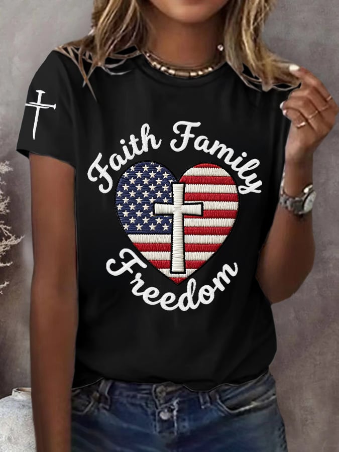 Women's 250th America Anniversary Casual Printed T-Shirt
