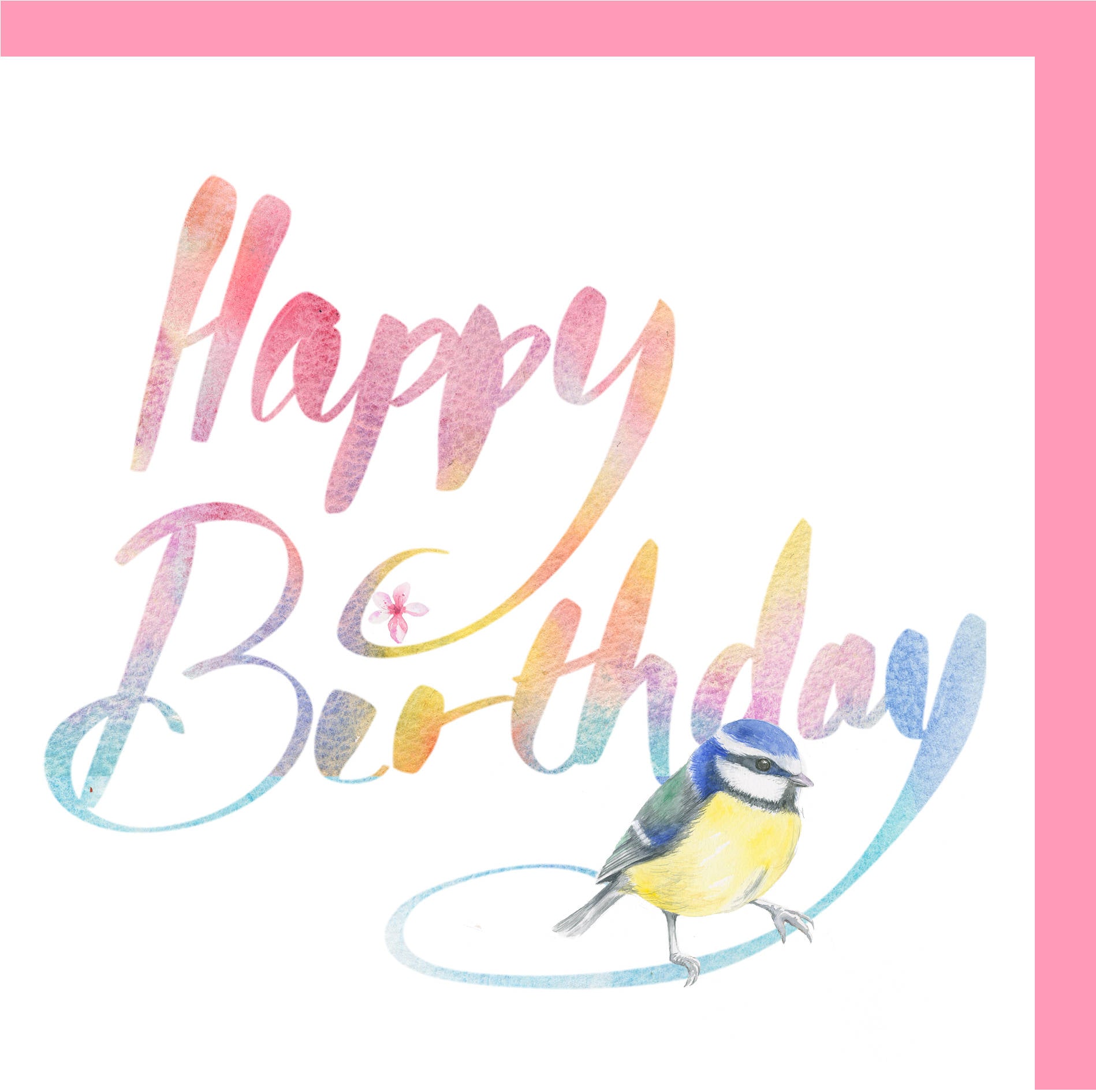 Blue Tit Birthday Card