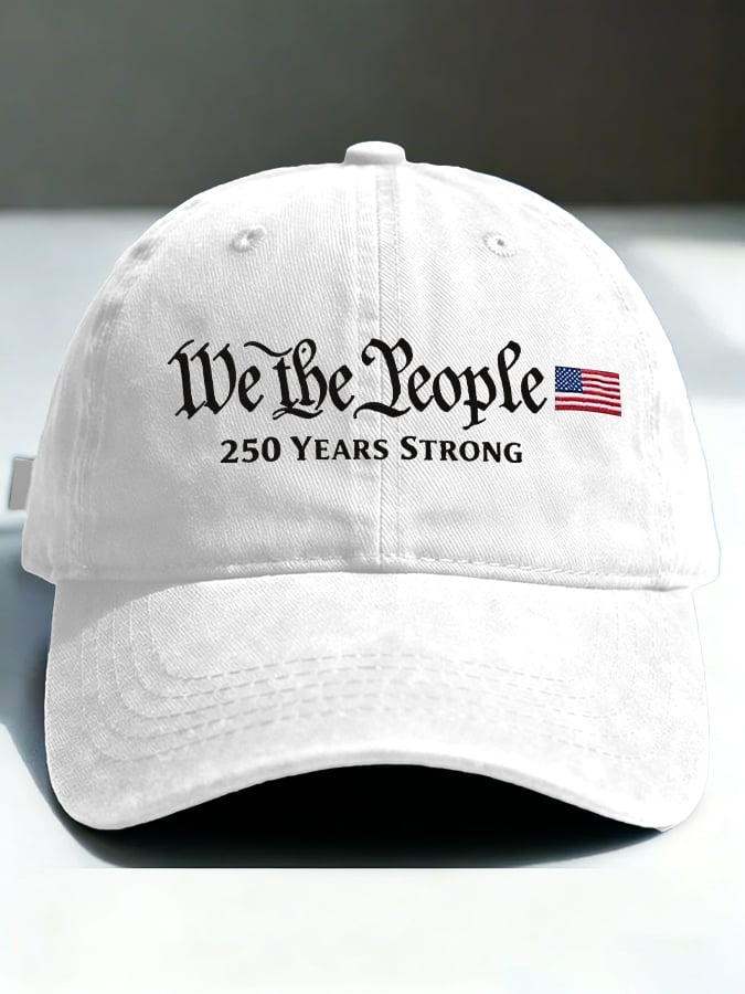 Retro We The People 250 Years Strong Print Baseball Cap