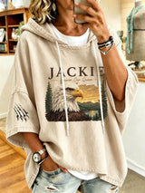 Women's Jackie Forever Our Queen Print Hooded Sweatshirt